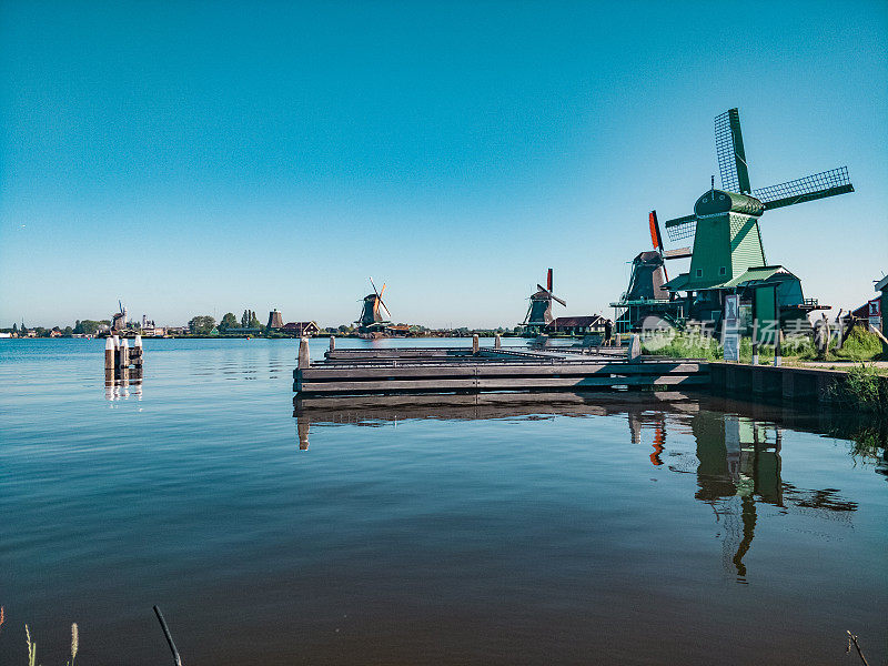 Zaanse Schans的传统荷兰风车